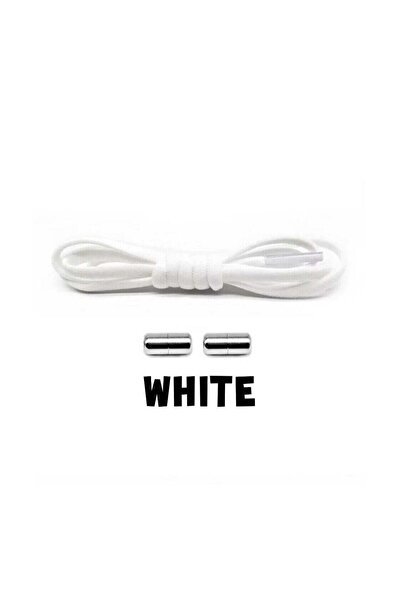 Mirfa زوج من أربطة الأحذية المرنة بدون رباط (دانتيل أبيض مع غطاء فضي)