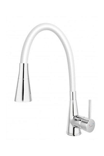 FERRO Baterie de bucătărie cu cioc flexibil și două funcții Alb - Zumba2