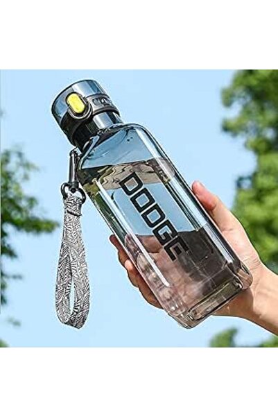 Generic Water Bottle 1L BPA Free Leak Proof Gym Bottle, Portable Transparent Square Creative Sport Water Bot