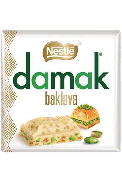 Nesquik Nestle Damak Antep Fıstıklı ve Baklavalı Beyaz Çikolata 60 GR * 6 Adet