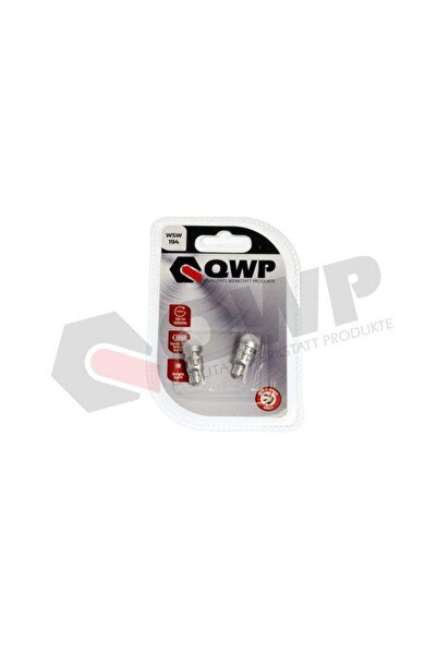 QWP Set de 2 Becuri LED W5W 12V 0,8W, Soclu W2,1x9,5d, Culoare Albă, WBL W5W 12V