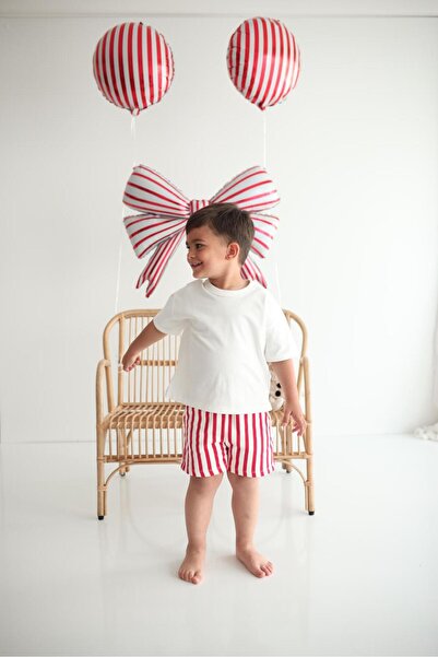 Kukuletaparty Yuvarlak Çizgili Folyo Balon Set