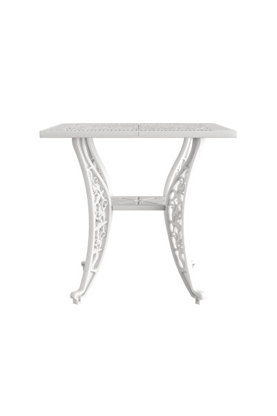 HubRom Garden Furniture Set, 1xSquare Table (75x75x72), 3xHITIT Chair (43x42x50x92) White