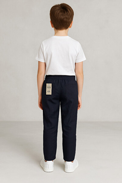 ovit Erkek okul lacivert keten pantolon