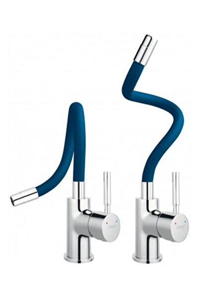 FERRO Baterie de bucătărie cu cioc flexibil albastru - Zumba