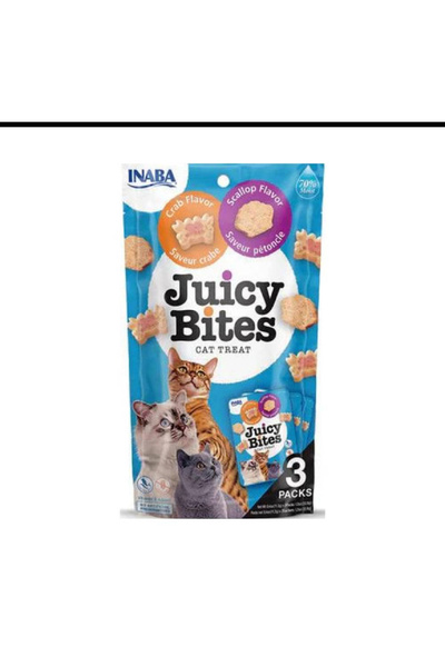 Inaba اينابا مكافآت رطبة محار وسلطعون للقطاوة 3*11.3غ