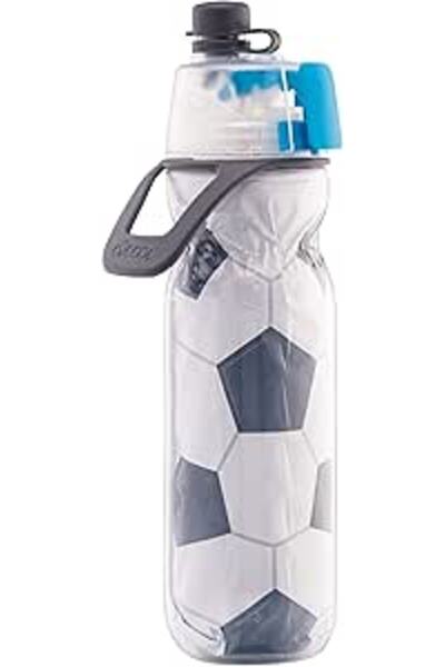 Generic O2COOL Mist N' Sip Insulated Water Bottle - 20 oz, Soccerball Color | 2-in-1 Function, Double-Wall I