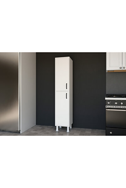 CKN MOBİLYA 102 Çok Amaçlı Dolap 2 Kapaklı 6 Raflı Banyo Kiler Mutfak Dolabı ...