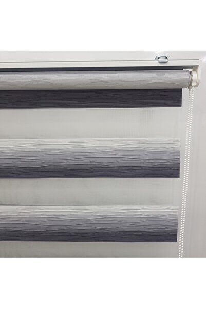 dekoronyedi Gri Siyah Renk Geçişli Stor Zebra Perde