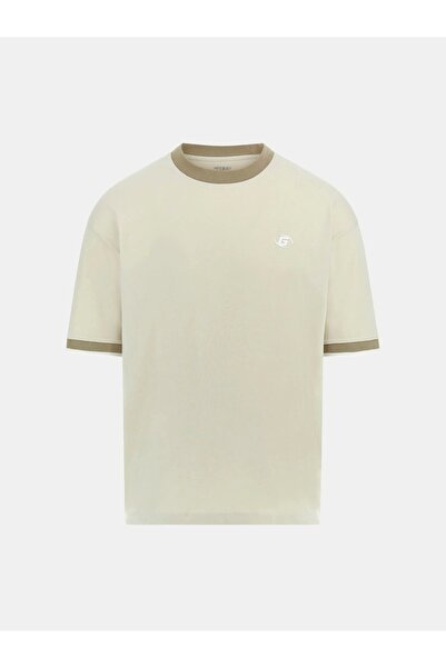 Guess Yuki Men's Beige Active Oversize Fit T-Shirt Z5Bi06I3Z14-G9D0
