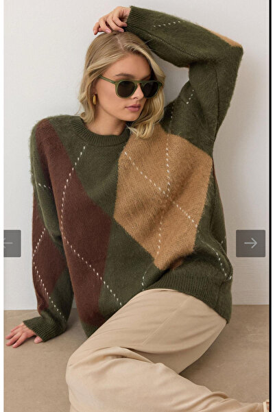 Bak'ap Pulover tricotat oversize cu model Baklava premium