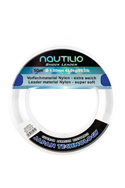 MİSTRALL Sfoară de nylon Shock Leader Nautilio 50 m, alb-transparent 0,7 mm