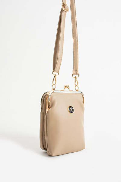 Sanmorris 1433 Adjustable Crossbody Faux Leather Shoulder and Crossbody Bag with Gold Accessories