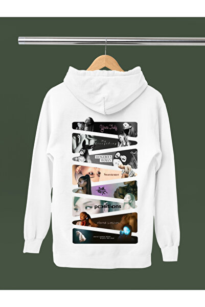 MAGORS Φούτερ με κουκούλα με μακρύ μανίκι από βαμβακερό στάμπα ARIANA GRANDE, 3 κλωστές