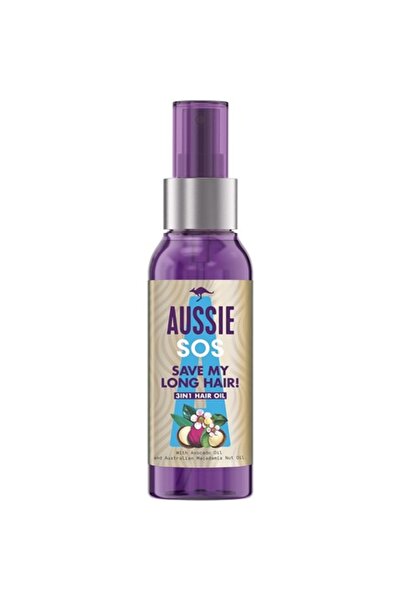 Aussie SOS Save My Lengths Hair Oil with Macadamia and Avocado Oils, Detangles Hair and Repairs Spli