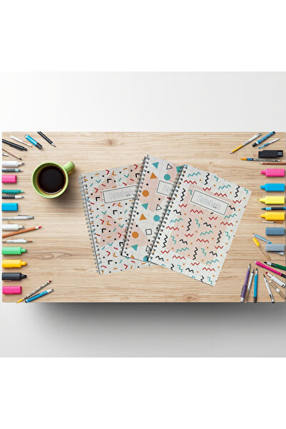 KarmaOfis A5 Spiral Shapes Notebook 40 Sheets 3-Ring (All Unlined)