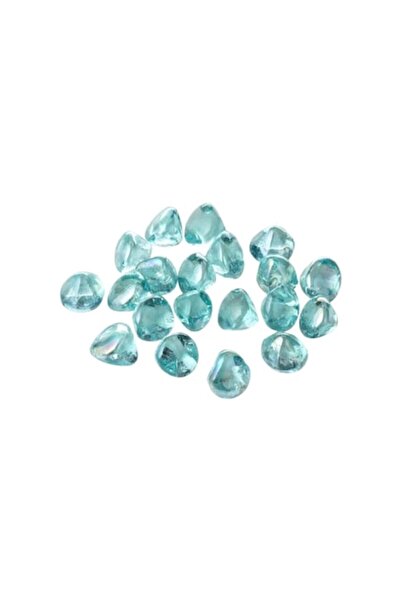 SHOPIENS Turquoise Glass Decorative Stones Glossy 2.5cm Diamond Shape 340g for Arrangements