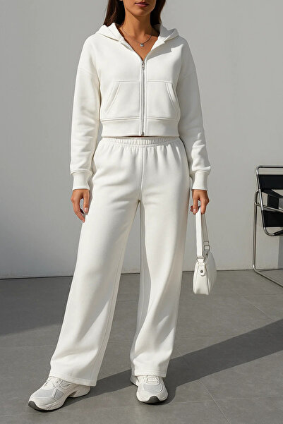 COMBİNE MİCHAİL Жіночий оверсайз-светр з капюшоном білого кольору