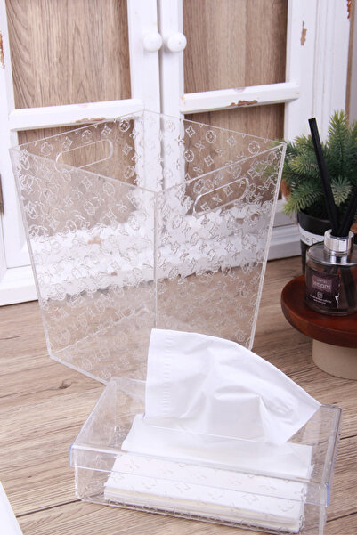 Generic Wastebasket and tissue holder set