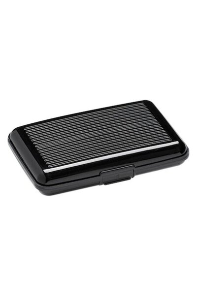 SHOPIENS Port Card Negru cu 6 Compartimente pentru Carduri Bancare, Bancnote ...