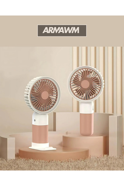 ARMAWM Mini Fan Masaüstü Taşınabilir Telefon Stantlı Vantilatör 2si 1 Arada T...