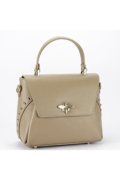 SOFILINE Geantă din piele naturală bej taupe cu broșă B-1505A 123