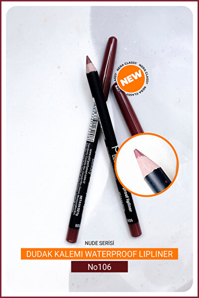 Nera Classy 2 قطعة من محدد الشفاه المقاوم للماء Dudak Kalemi من سلسلة Nude