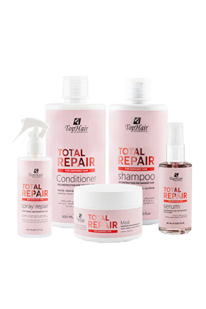 TopHair مجموعة العناية الفائقة بالشعر تغذية وترطيب وإصلاح 5 قطع من توب هير