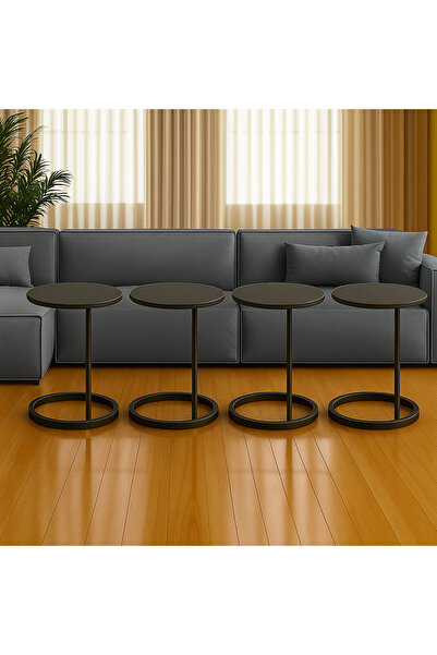 terndat Table Set of 4 Black Iron - Elegant & Practical Design