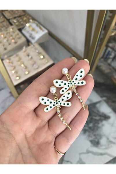 the ASEL İNCİ أقراط على شكل يعسوب مرصعة بالأحجار