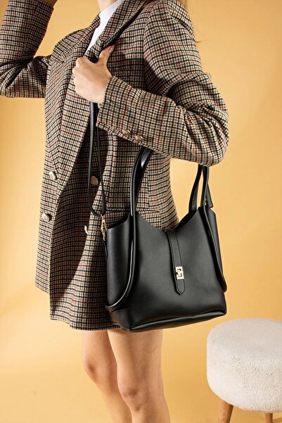 Rosmod Geantă de mână și de umăr pentru femei, neagră, Puppy