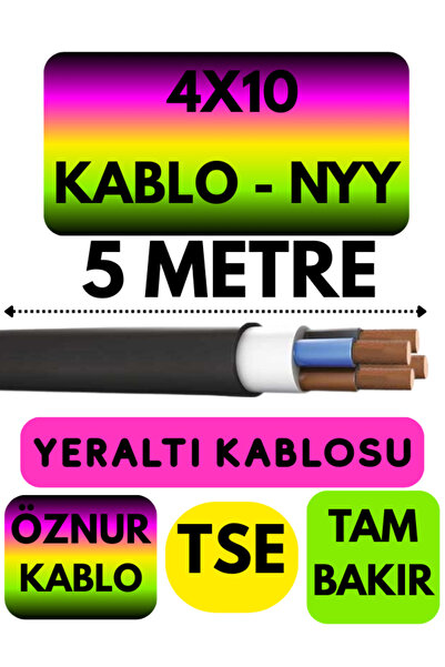 Avarson Öznur 4X10 NYY (Yeraltı Kablosu) Metre Seçenekli 5 METRE