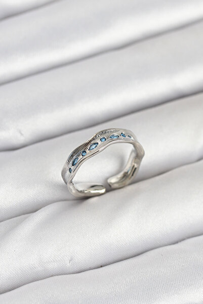 Twin Store Brass Silver Color Zircon Stone Women's Ring