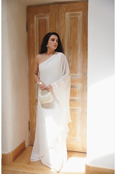 Tavie Tek Omuz Tül Elbise