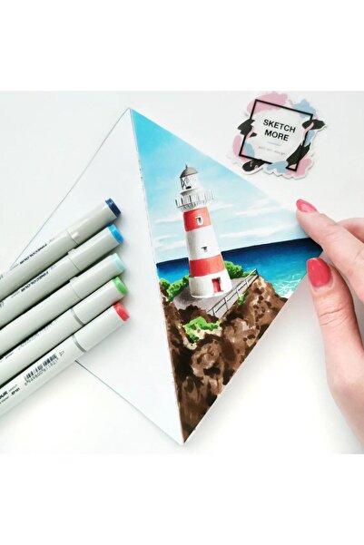 Poli Art Design Super Set 3 in 1 Triangle Sketchbook Set (For Marker and Graphics) Triangle Sketchbook Set