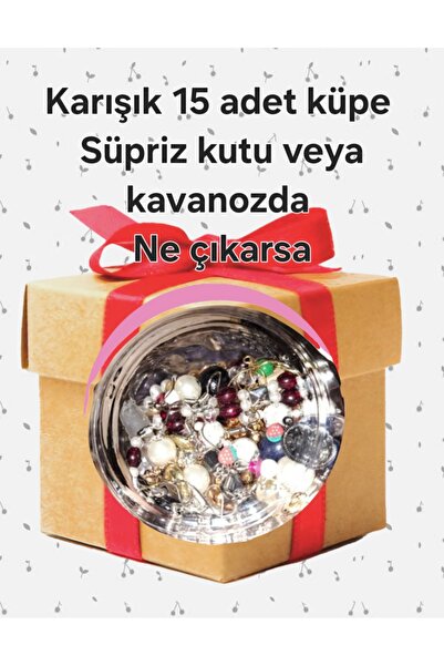H.RoseButik Karışık Takı Kavanozu, Takı Kutusu 15 adet Bijuteri Aksesuar Küpe...