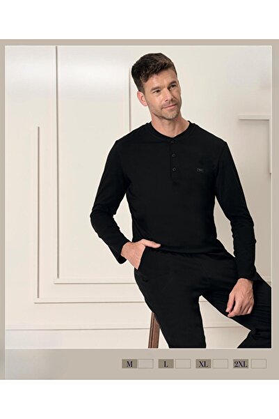 İpek Men's Long Sleeve 100% Cotton Pajama Set