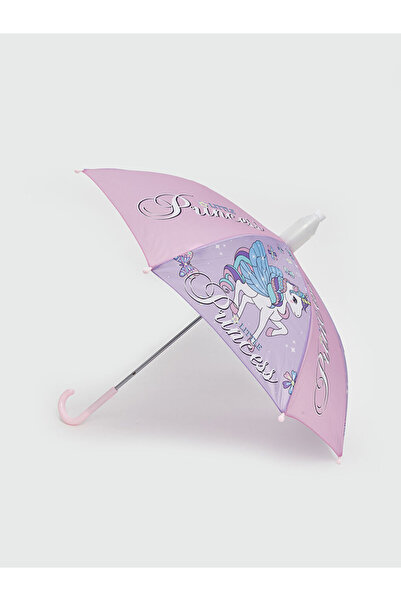 LC Waikiki Stilinizi Bize Bırakın | Baskılı Kılıflı Kız Çocuk Şemsiye