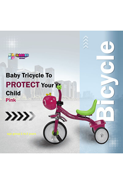 ALBADER Baby Tricycle, Bike With Double Basket Bee Desgin, Tricycle For Toddlers, Kids Bike