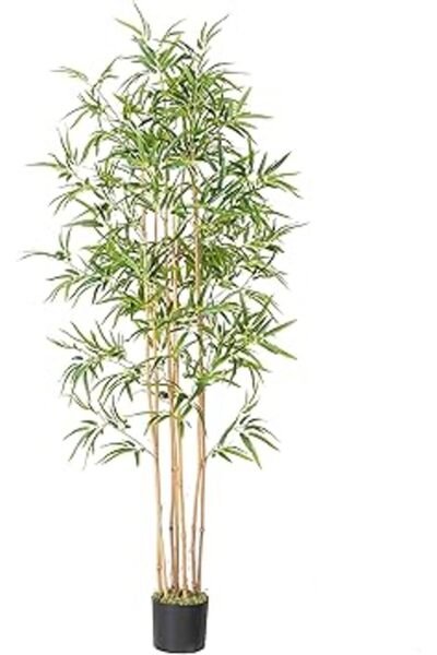 Generic Artificial Tree,180CM High Artificial Bamboo Tree With Likelife Plastic Leaves And Bamboo Poles for