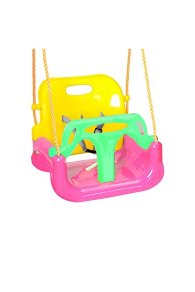 KESNUP Κούνια μωρού 3 σε 1 εξωτερικού και εσωτερικού χώρου με αφαιρούμενο προφυλακτήρα, Ροζ / Κίτρινο / Πράσινο