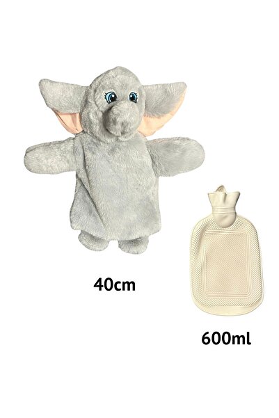 eco sepet Fil Sıcak Su Torbası 600ml, Peluş Sıcak Su Torbası Yumuşak Hediyelik