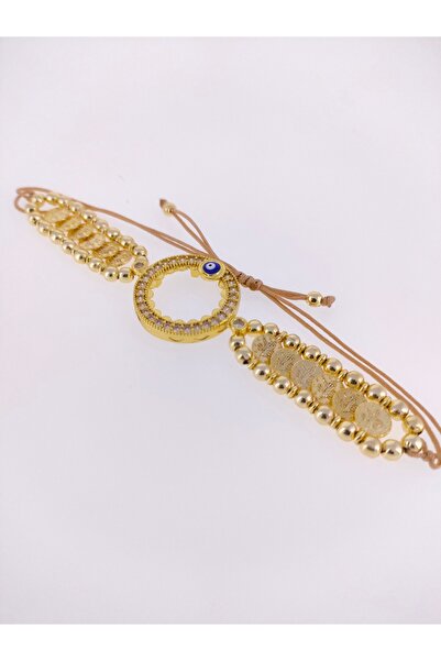 elisitakistory çeyrekaltın takmak için nazarlıklı bileklik altın kaplama çerçeveli liralı