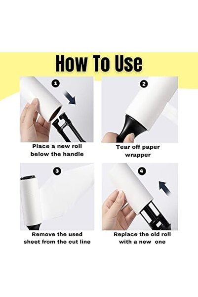 Generic Extra Sticky Lint Roller Pet Hair Remover, 360 Sheets Reusable Fluff Brush (6 Rollers+2 Handles) for