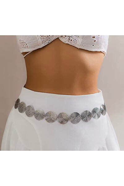 monalisatoka Kadın Gümüş Yuvarlak Spiral Detaylı Vücut & Bel & Elbise & Etek ...