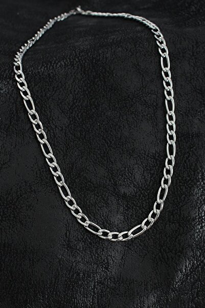 Inure Jewelry 316L Steel Thick Figaro Chain Model Silver Color Men's Necklace