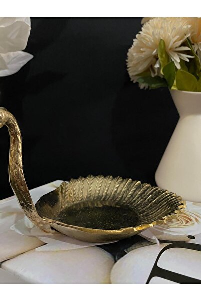 DecoZel Brass Cast Swan Turkish Delight Bowl Candy Bowl Chocolate Bowl Presentation Bowl Object