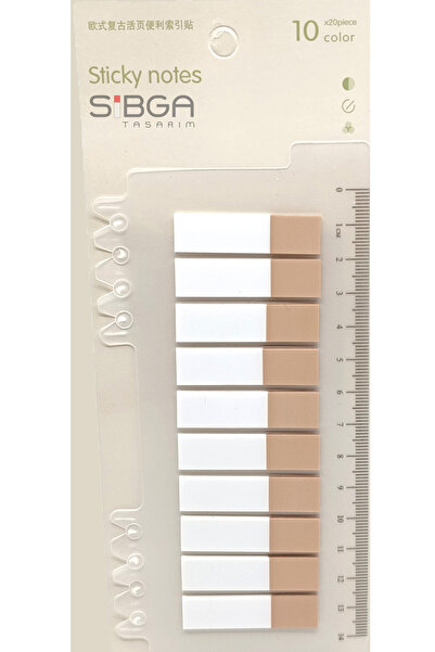 sibga tasarım ملصقات لاصقة شفافة بلون البيج نصف لاصقة. علامة كتاب لاصقة 200 ورقة