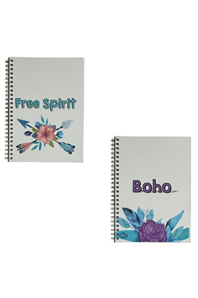 KarmaOfis A5 Spiral Bohemian Notebook 40 Sheets 4-Pack (All Unlined)