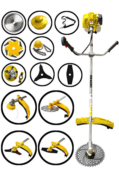 Dragro Profesyonel 7 Parça 2 Zamanlı Yan Tipi Benzinli Motorlu Tırpan Ot Çim ...